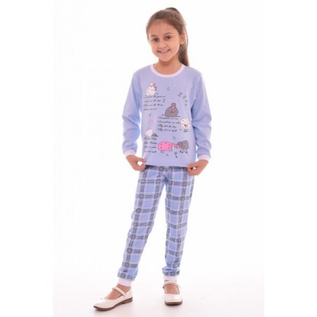 Пижама подростковая "12-028" интерлок пенье (цвет голубой)