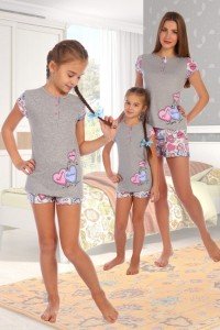 Пижама детская "Тыковка" кулирка с лайкрой (цвет серый)