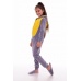 Пижама детская кигуруми "7-227" велюр (цвет серый, желтый)