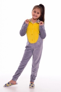 Пижама детская кигуруми "7-241" велюр (цвет лимонный)
