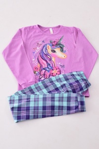 Пижама детская "7-251в" кулирка (цвет лиловый)