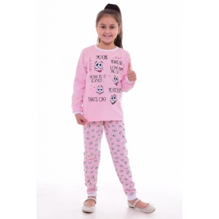 Пижама детская "7-254а" футер с начесом (цвет розовый)