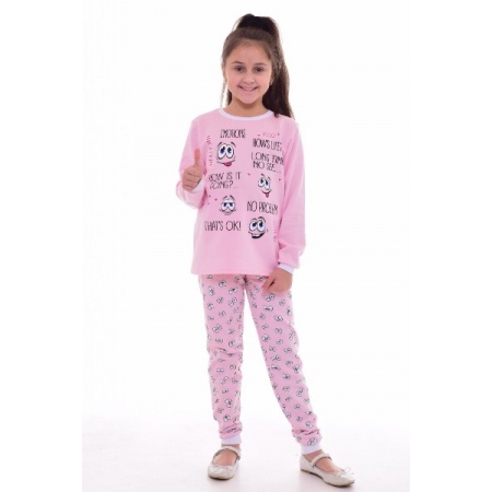 Пижама подростковая "12-077а" футер с начесом (цвет розовый)