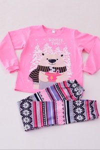 Пижама детская "7-247а" кулирка (цвет розовый)