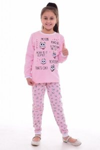 Пижама детская "7-254а" футер с начесом (цвет розовый)