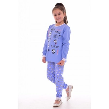 Пижама детская "7-254" футер с начесом (цвет голубой)