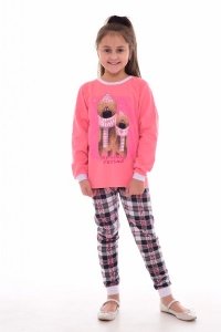 Пижама детская "7-256" футер с начесом (цвет розовый)