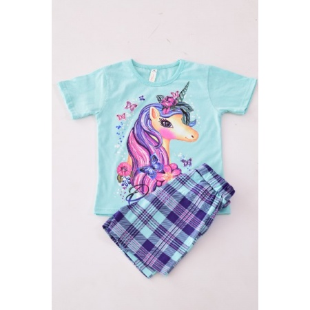 Пижама детская "7-265" кулирка (цвет ментоловый)