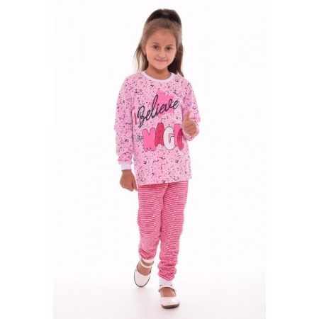 Пижама подростковая "12-017" футер с начесом (цвет розовый)
