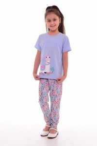 Пижама подростковая "12-037б" кулирка (цвет голубой, розовый)