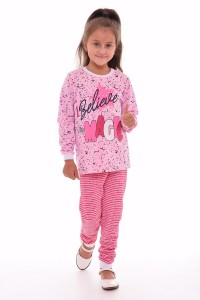 Пижама детская "7-157" футер с начесом (цвет розовый)