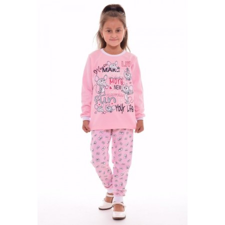 Пижама детская "7-159" футер с начесом (цвет розовый)