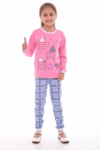 Пижама детская "7-172а" интерлок пенье (цвет розовый)