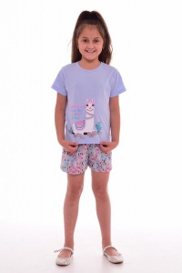 Пижама детская "7-207б" кулирка (цвет голубой, розовый)
