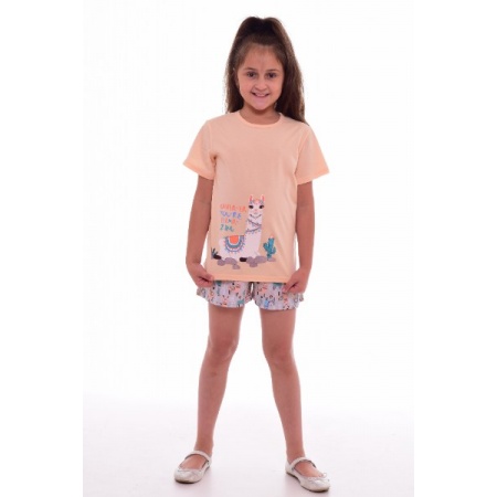 Пижама детская "7-207г" кулирка (цвет персиковый)