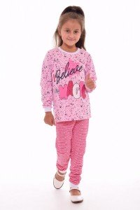 Пижама подростковая "12-017" футер с начесом (цвет розовый)