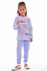 Пижама детская "7-159а" футер с начесом (цвет голубой)