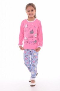 Пижама детская "7-173а" интерлок пенье (цвет розовый)