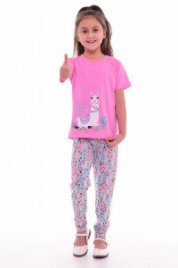 Пижама детская "7-189а" кулирка (цвет розовый)