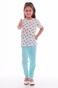 Пижама детская "7-191" кулирка (цвет ментоловый)