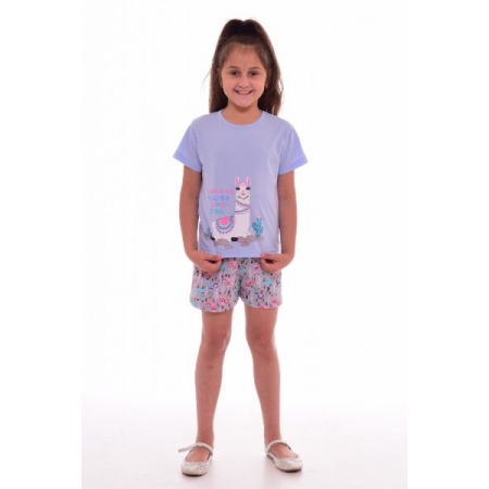 Пижама детская "7-207б" кулирка (цвет голубой, розовый)