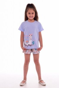 Пижама детская "7-207д" кулирка (цвет голубой, персиковый)