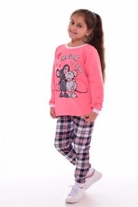 Пижама детская "7-224а" футер с начесом (цвет коралловый)