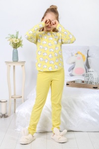 Пижама детская "Зая-2" кулирка (цвет желтый)