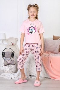 Пижама детская "Техноежики-2" кулирка (цвет пудровый)