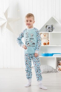 Пижама детская "Снупи" П-407 кулирка (цвет голубой)
