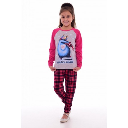 Пижама детская "7-237" кулирка (цвет розовый)