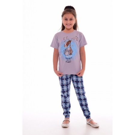 Пижама детская "7-238" кулирка (цвет серый)