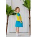 Платье детское "Сова П-414" кулирка (цвет голубой, желтый)