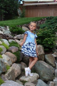 Платье детское "Букетик" П-412 хлопок (цвет голубой)