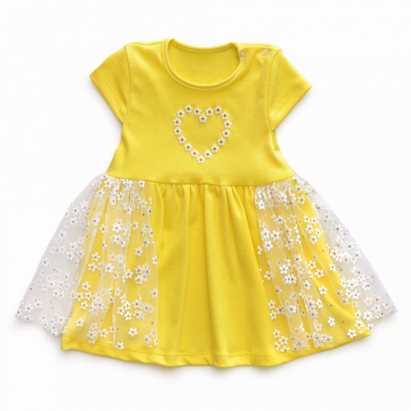 Платье детское "Ромашка" 20215 интерлок пенье (цвет желтый)