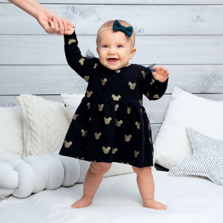 Платье детское "Принцесса" 10023 футер двухнитка петля (цвет черный, золотой)