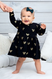 Платье детское "Принцесса" 10023 футер двухнитка петля (цвет черный, золотой)