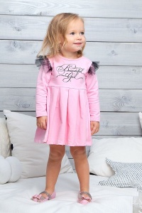 Платье детское "Beautiful" 10022 футер двухнитка петля (цвет розовый)