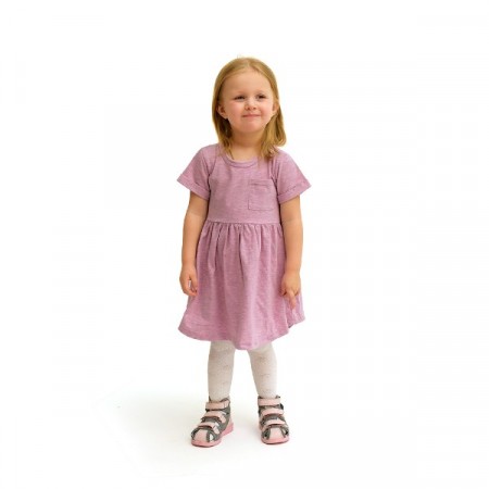 Платье детское "Ваниль" 10003 кулирка меланж (цвет розовый)