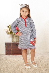Платье детское "Марта Д" хлопок (клетка, цвет белый)
