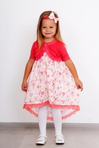Платье детское "Марьяна" хлопок (цвет розовый)