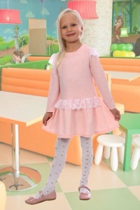 Платье детское "4622" футер двухнитка пенье с лайкрой (цвет розовый)