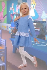 Платье детское "4622" футер двухнитка пенье с лайкрой (цвет голубой)