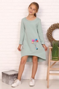 Платье детское "24302" футер трехнитка петля (цвет оливковый)