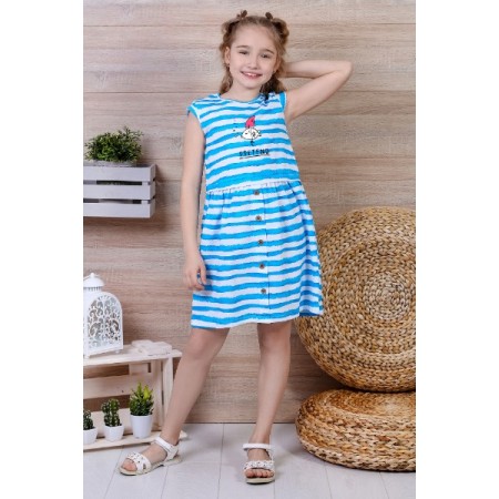 Платье детское "Волна-1" кулирка (цвет голубой)