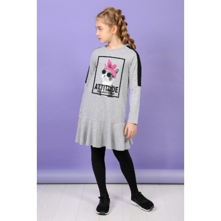 Платье детское "Лайт-3" кулирка с лайкрой (цвет серый меланж)