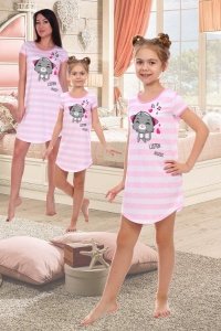 Сорочка детская "Русалка" кулирка (цвет розовый)