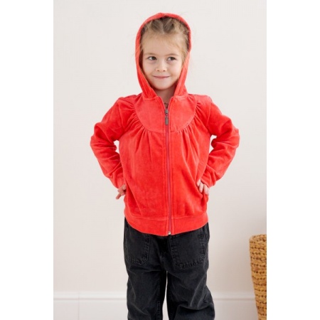 Куртка детская "03-016" велюр стрейч (цвет красный)