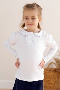 Блузка детская "99-00" кулирка (цвет белый)