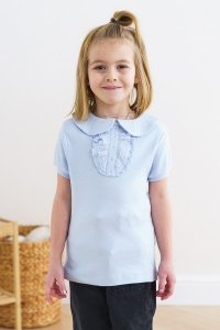 Блузка детская "97-55" кулирка (цвет голубой)